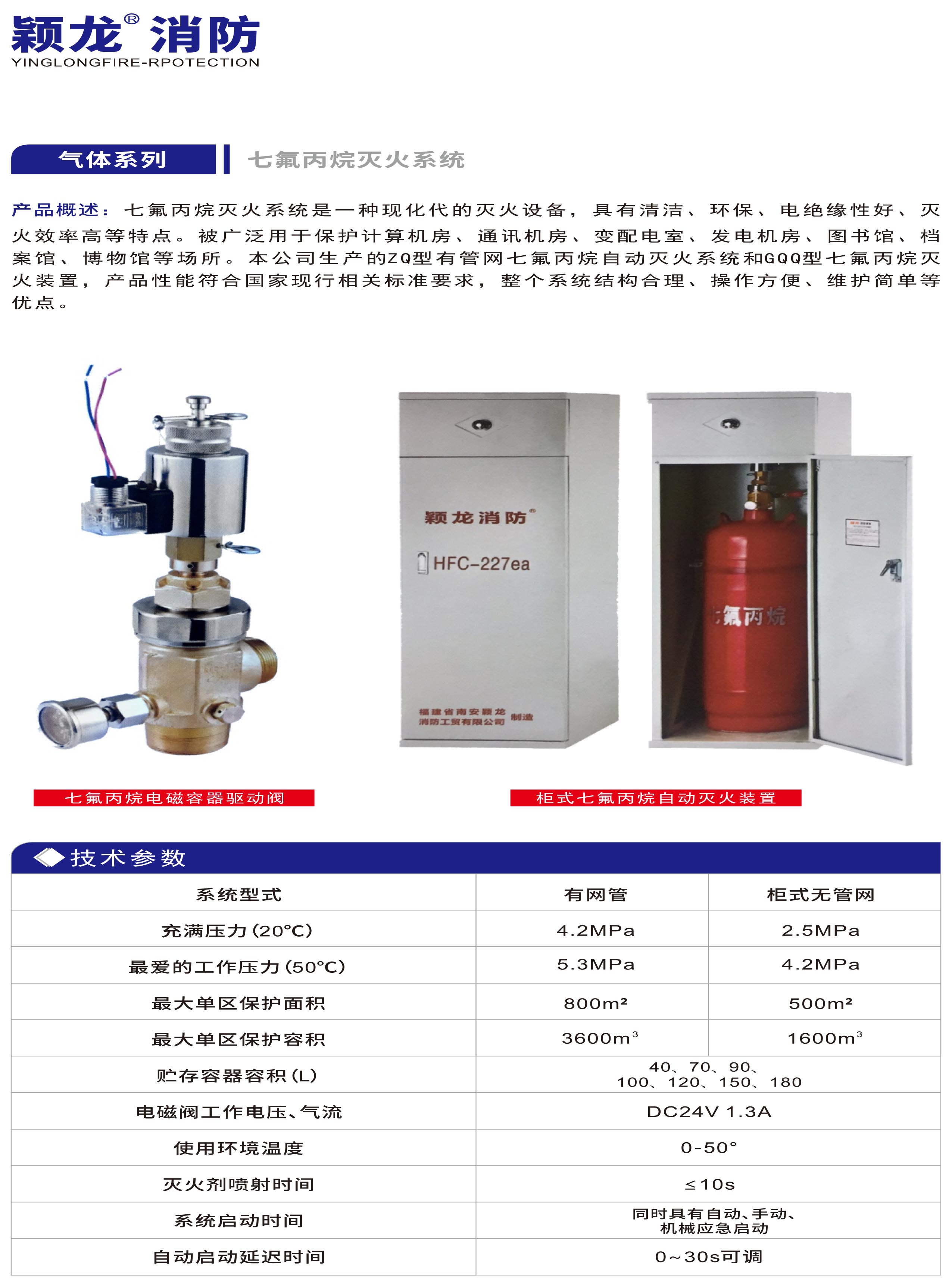 穎龍：七氟丙烷滅火系統(tǒng) 